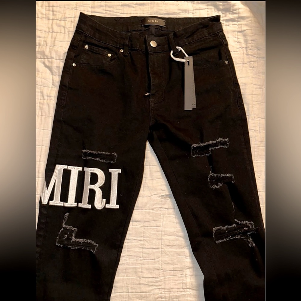 Micheal Amiri Noir Denim Pants